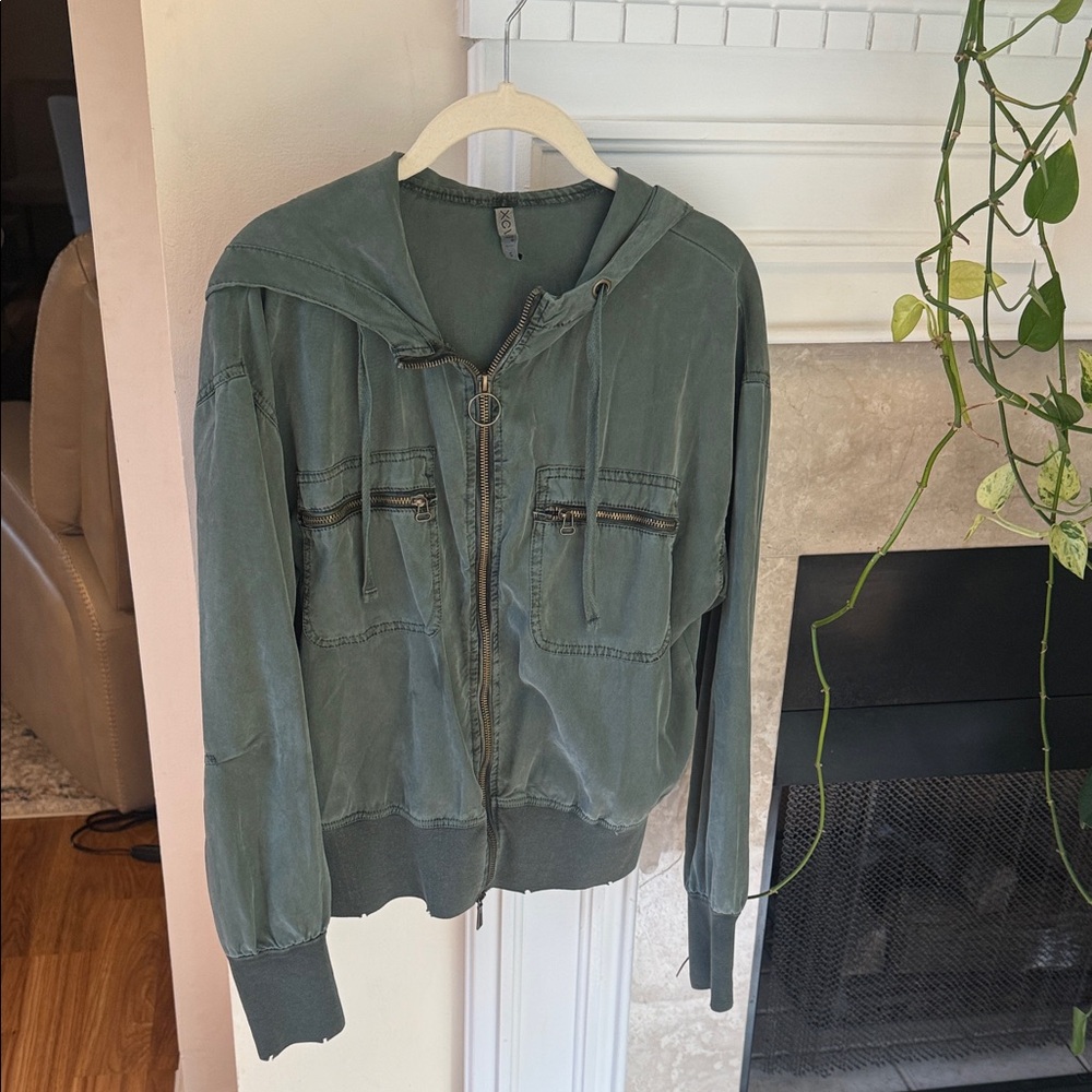 XCVI Olive Utility Jacket with Hood